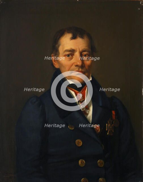 Portrait of the writer Pyotr Ivanovich Sokolov (1766-1836), 1830. Artist: Kaniewski, Jan Ksawery (1805-1867)