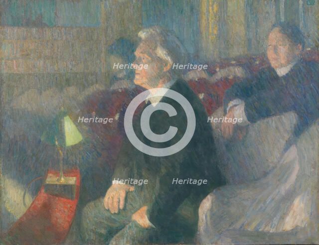 Portrait of Theater Director Bjorn Bjornson, probably 1910. Creator: Erik Werenskiold.