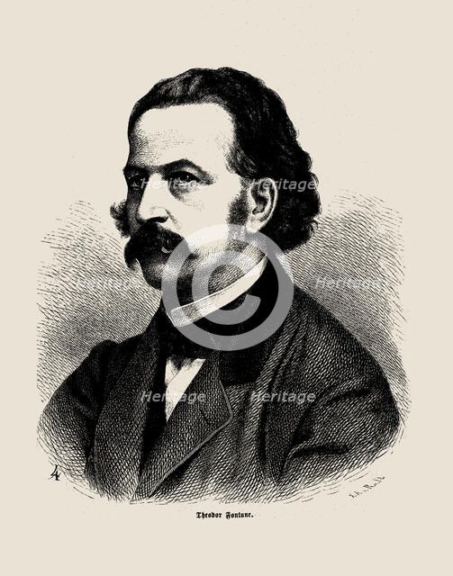 Portrait of Theodor Fontane (1819-1898) , 1860. Creator: Anonymous.