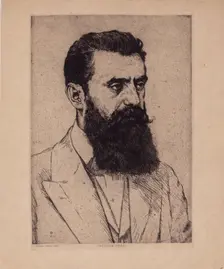 Portrait of Theodor Herzl (1860-1904), 1920s. Creator: Hermann Struck