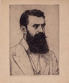 Portrait of Theodor Herzl (1860-1904), 1920s. Creator: Hermann Struck