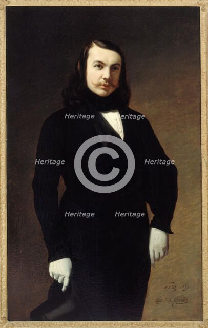 Portrait of Théophile Gautier (1811-1872), poet, novelist and criticism, 1839. Creator: Auguste de Chatillon.