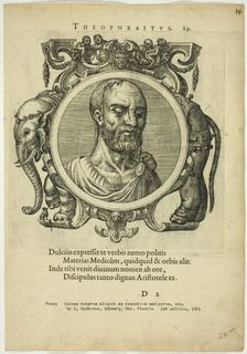 Portrait of Theophrastus, published 1574. Creators: Unknown, Johannes Sambucus