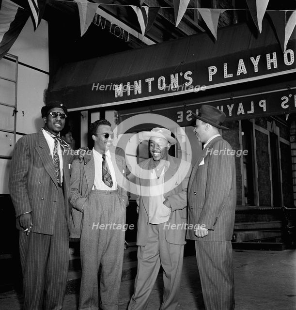Portrait of Thelonious Monk, Howard McGhee, Roy Eldridge, and Teddy...Minton's Playhouse, N.Y., 1947 Creator: William Paul Gottlieb.