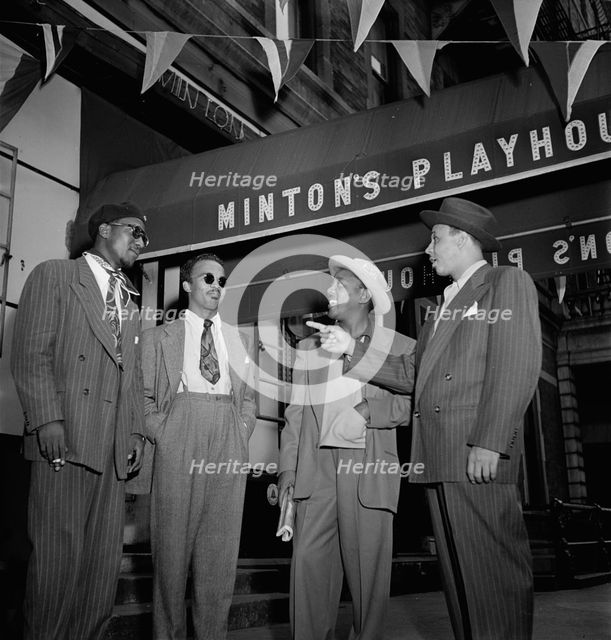Portrait of Thelonious Monk, Howard McGhee, Roy Eldridge, and Teddy...Minton's Playhouse, N.Y., 1947 Creator: William Paul Gottlieb.