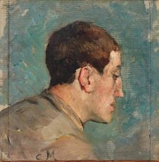 Portrait of Théo van Rysselberghe (1862-1926), 1882. Creator: Meunier, Constantin Emile (1831-1905)