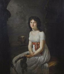 Portrait of Thérésa Tallien (1773-1835) in a cell in La Force Prison , 1796