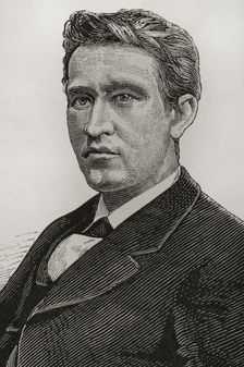 Portrait of Thomas Alva Edison, (1847-1931), American inventor, 1878. Portrait. Creators: Tomás Carlos Capuz, Unknown