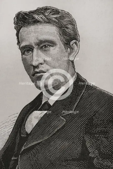 Portrait of Thomas Alva Edison, (1847-1931), American inventor, 1878. Portrait.  Creators: Tomás Carlos Capuz, Unknown.