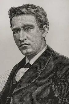 Portrait of Thomas Alva Edison, (1847-1931), American inventor, 1878. Portrait. Creators: Tomás Carlos Capuz, Unknown