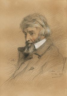 Portrait of Thomas Carlyle (1795-1881), 1875. Creator: Herdman, Robert (1829-1888)