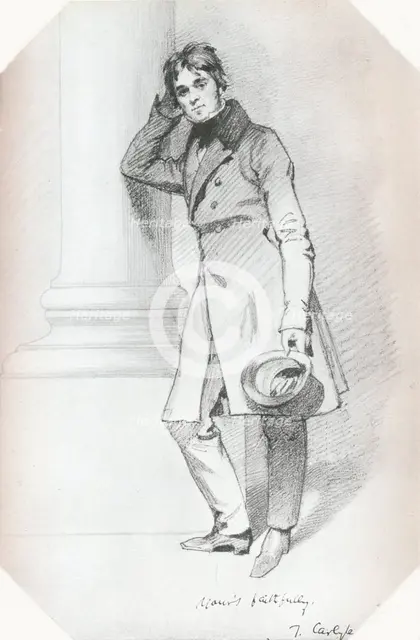 'Portrait of Thomas Carlyle, historian and philosopher', c1830. Artist: Daniel Maclise.
