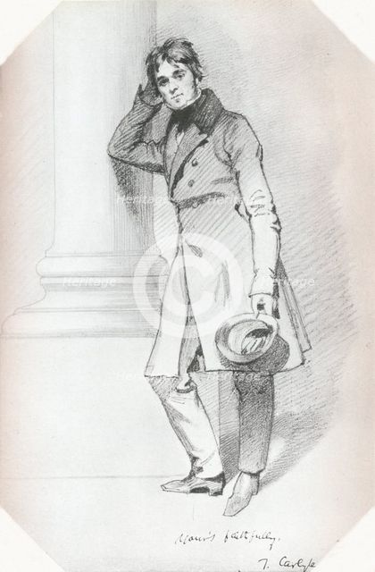 'Portrait of Thomas Carlyle, historian and philosopher', c1830. Artist: Daniel Maclise.