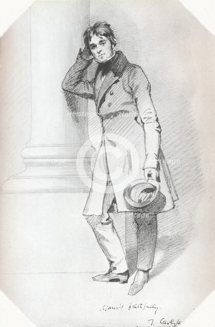 'Portrait of Thomas Carlyle, historian and philosopher', c1830. Artist: Daniel Maclise.