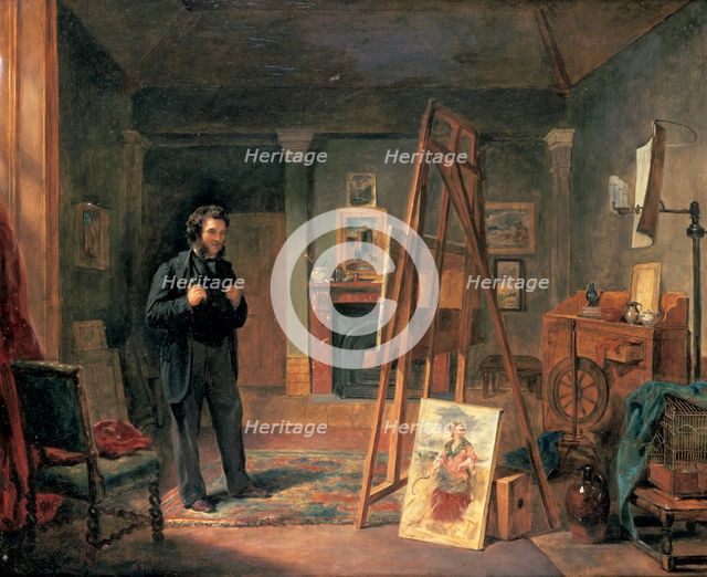 'Portrait of Thomas Faed in his Studio', 19th century. Artist: John Ballantyne