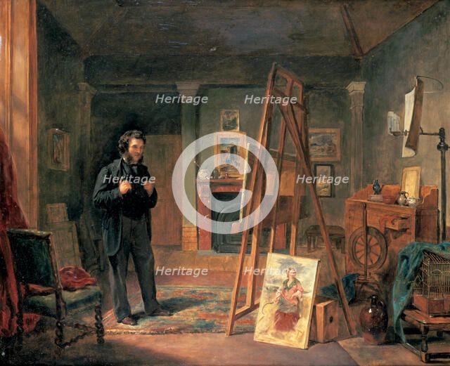 'Portrait of Thomas Faed in his Studio', 19th century. Artist: John Ballantyne