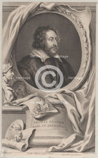 Portrait of Thomas Howard, Earl of Arundel and Surrey, 1733. Creator: Jacobus Houbraken.