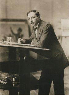 Portrait of Thomas Theodor Heine (1867-1948) in his studio, c.1913. Creator: Anonymous
