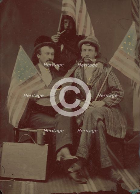 Portrait of Three Men, c. 1860. Creator: Unknown.