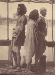 Portrait of Three Native Men Standing in Profile, 1865. Creator: Théodule Deveria