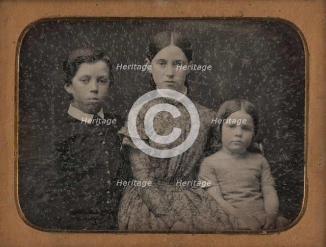 Portrait of Three Seated Children, about 1850. Creator: Unknown.