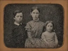 Portrait of Three Seated Children, about 1850. Creator: Unknown