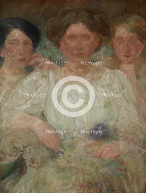 Portrait of Three Sisters, between 1909-1910. Creator: Olga Boznanska.