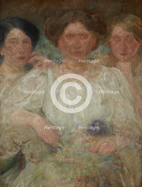 Portrait of Three Sisters, between 1909-1910. Creator: Olga Boznanska.