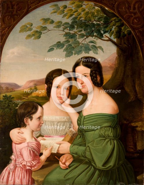 Portrait of Three Sisters from the Hausner Family, 1839. Creator: Tomasz Tyrowicz.