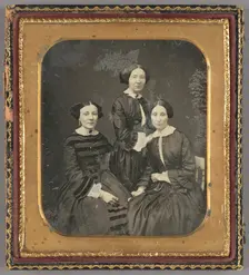 Portrait of Three Women, about 1850. Creator: Unknown