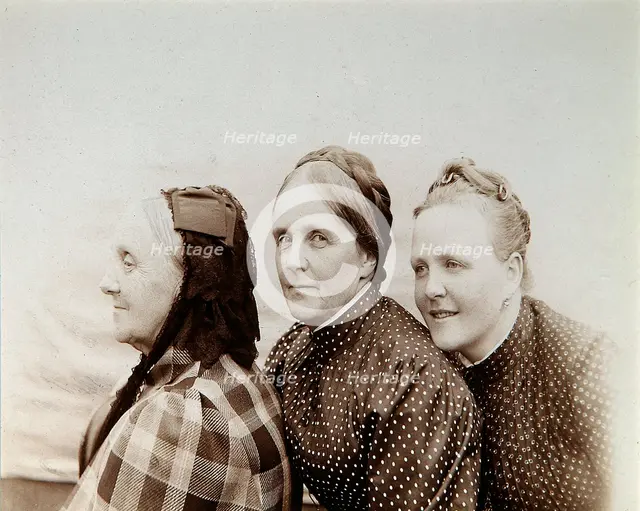 Portrait of three women, Russia, 1890s. Artist: Unknown