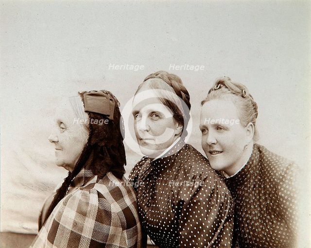 Portrait of three women, Russia, 1890s. Artist: Unknown