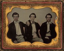 Portrait of Three Young Men, 1860s. Creator: Unknown