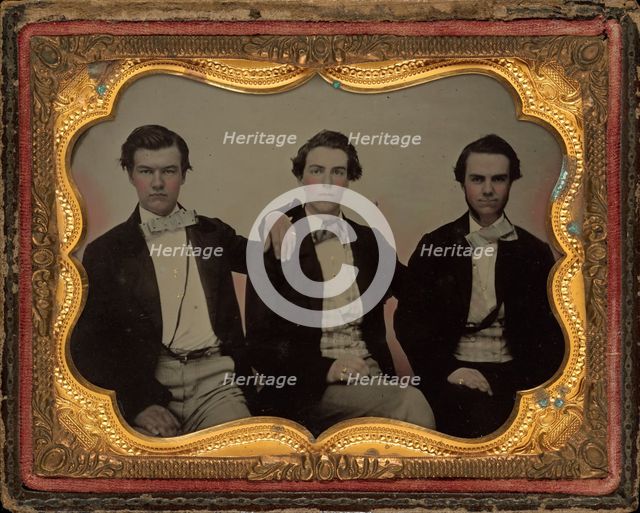 Portrait of Three Young Men, 1860s. Creator: Unknown.