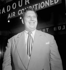 Portrait of Tiny Kahn, Club Troubadour(?), New York, N.Y., ca. Sept. 1947. Creator: William Paul Gottlieb