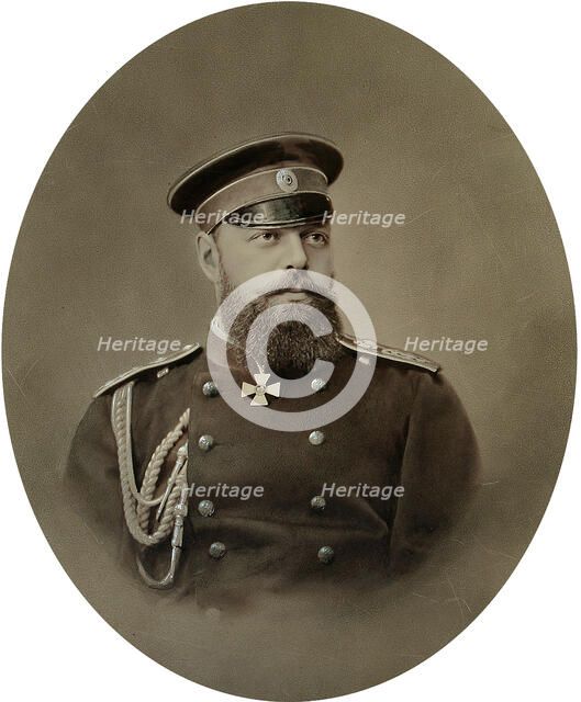 Portrait of Tsar Alexander III of Russia, early 1890s. Artist: Charles Bergamasco