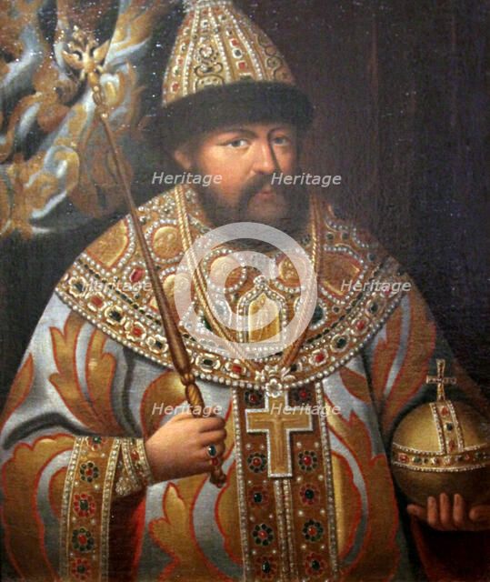 'Portrait of Tsar Aleksey Mikhailovich, first half of 19th century. Artist: Unknown