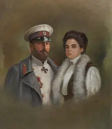 Portrait of Tsar Ferdinand I of Bulgaria (1861-1948) and his second wife Eleonore Reuss of Köstritz Creator: Weinert, Artur (active ca 1908)
