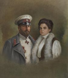 Portrait of Tsar Ferdinand I of Bulgaria (1861-1948) and his second wife Eleonore Reuss of Köstritz Creator: Weinert, Artur (active ca 1908)