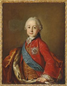 Portrait of Tsar Paul I of Russia (1754-1801) as Zarevich, Second Half of the 18th cen.. Creator: Rotari, Pietro Antonio (1707-1762)