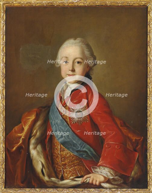 Portrait of Tsar Paul I of Russia (1754-1801) as Zarevich, Second Half of the 18th cen.. Creator: Rotari, Pietro Antonio (1707-1762).