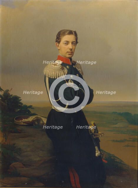 Portrait of Tsarevich Nicholas Alexandrovich of Russia (1843–1865). Artist: Zaryanko, Sergei Konstantinovich (1818-1870)