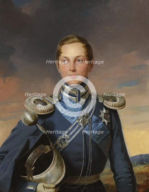 Portrait of Tsarevich Alexander Nikolaevich of Russia (1818-1881). Creator: Stieler, Joseph Karl (1781-1858).