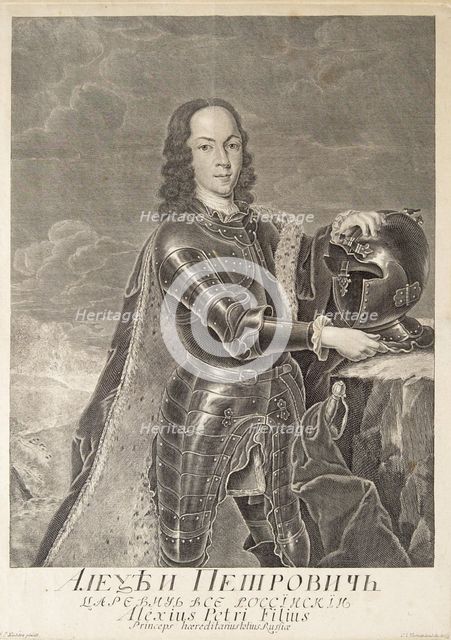 Portrait of Tsarevich Alexei Petrovich of Russia (1690-1718), c. 1740. Artist: Wortmann, Christian Albrecht (1680-1760)