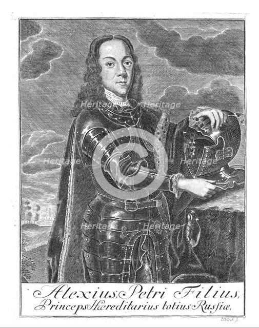 Portrait of Tsarevich Alexei Petrovich of Russia (1690-1718), ca 1730. Artist: Wortmann, Christian Albrecht (1680-1760)