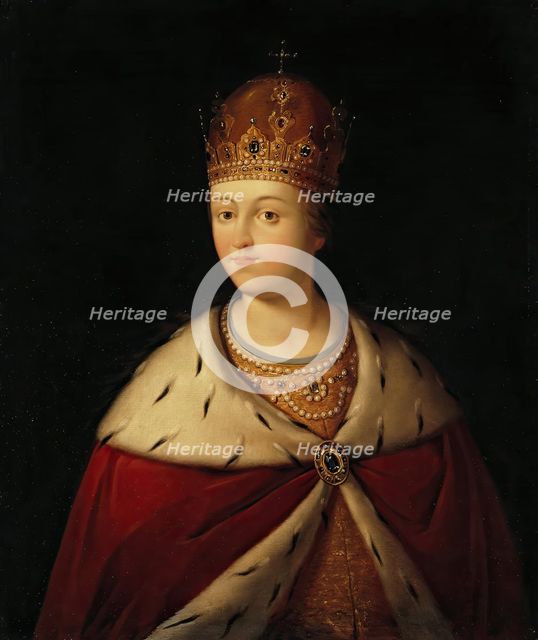 Portrait of Tsarevna Sophia, (1657-1704), the Regent of Russian Empire..., 1st half of 19th cent. Creator: Unknown.