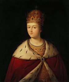 Portrait of Tsarevna Sophia, (1657-1704), the Regent of Russian Empire..., 1st half of 19th cent. Creator: Unknown