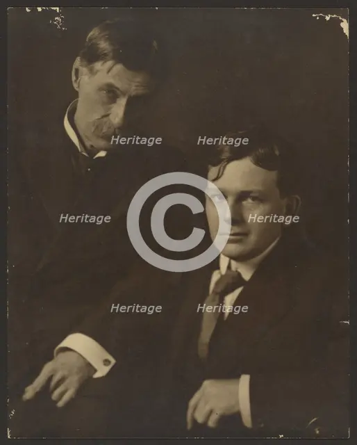 Portrait of Two Men in Suits, 1907-1943. Creator: Louis Fleckenstein.