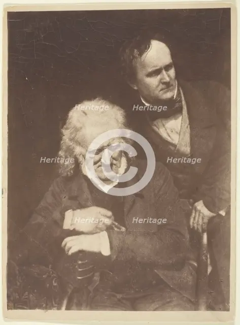 Portrait of Two Men (John Henning and Alexander Handyside Ritchie), c. 1845, printed 1890/1900. Creators: David Octavius Hill, Robert Adamson, Hill & Adamson.
