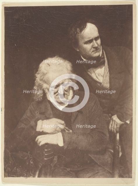 Portrait of Two Men (John Henning and Alexander Handyside Ritchie), c. 1845, printed 1890/1900. Creators: David Octavius Hill, Robert Adamson, Hill & Adamson.